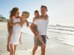 happy family on the beach